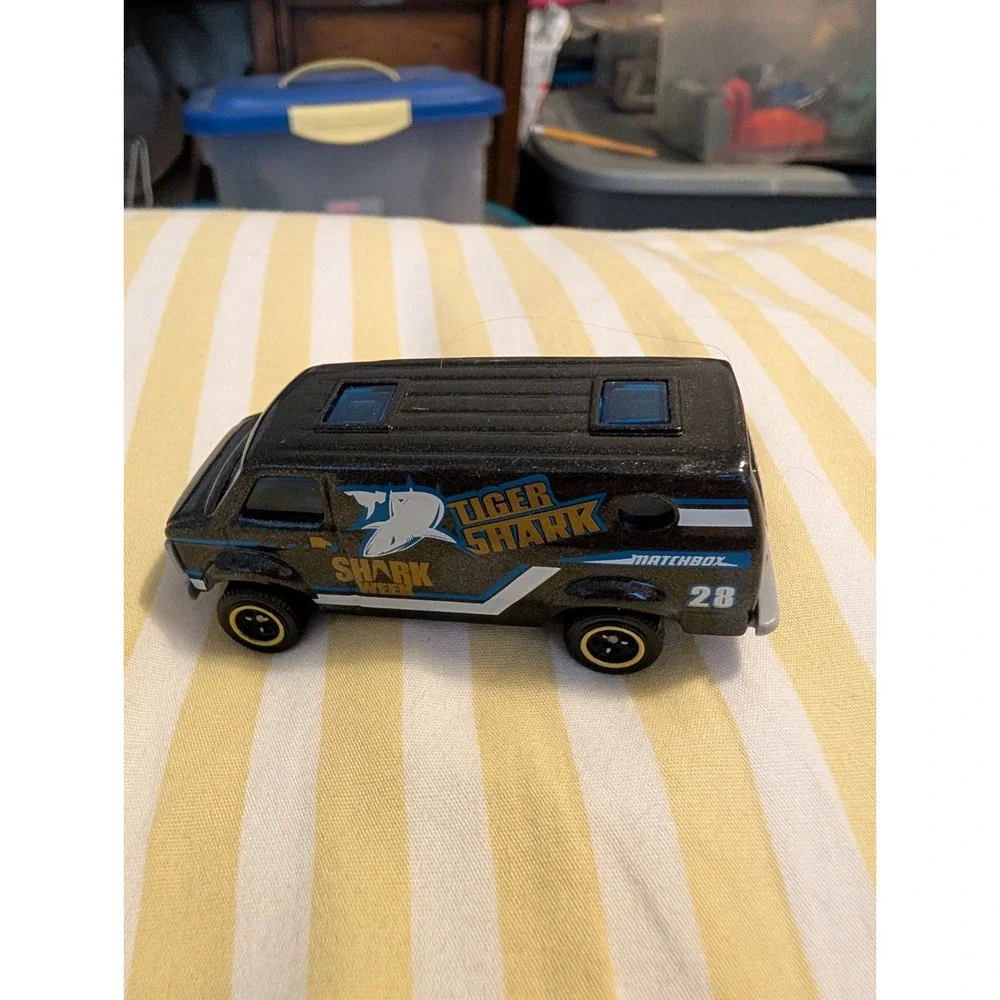Matchbox Tiger Shark Van Shark Week Gray Diecast Chevy Van MB700 Toy Vehicle